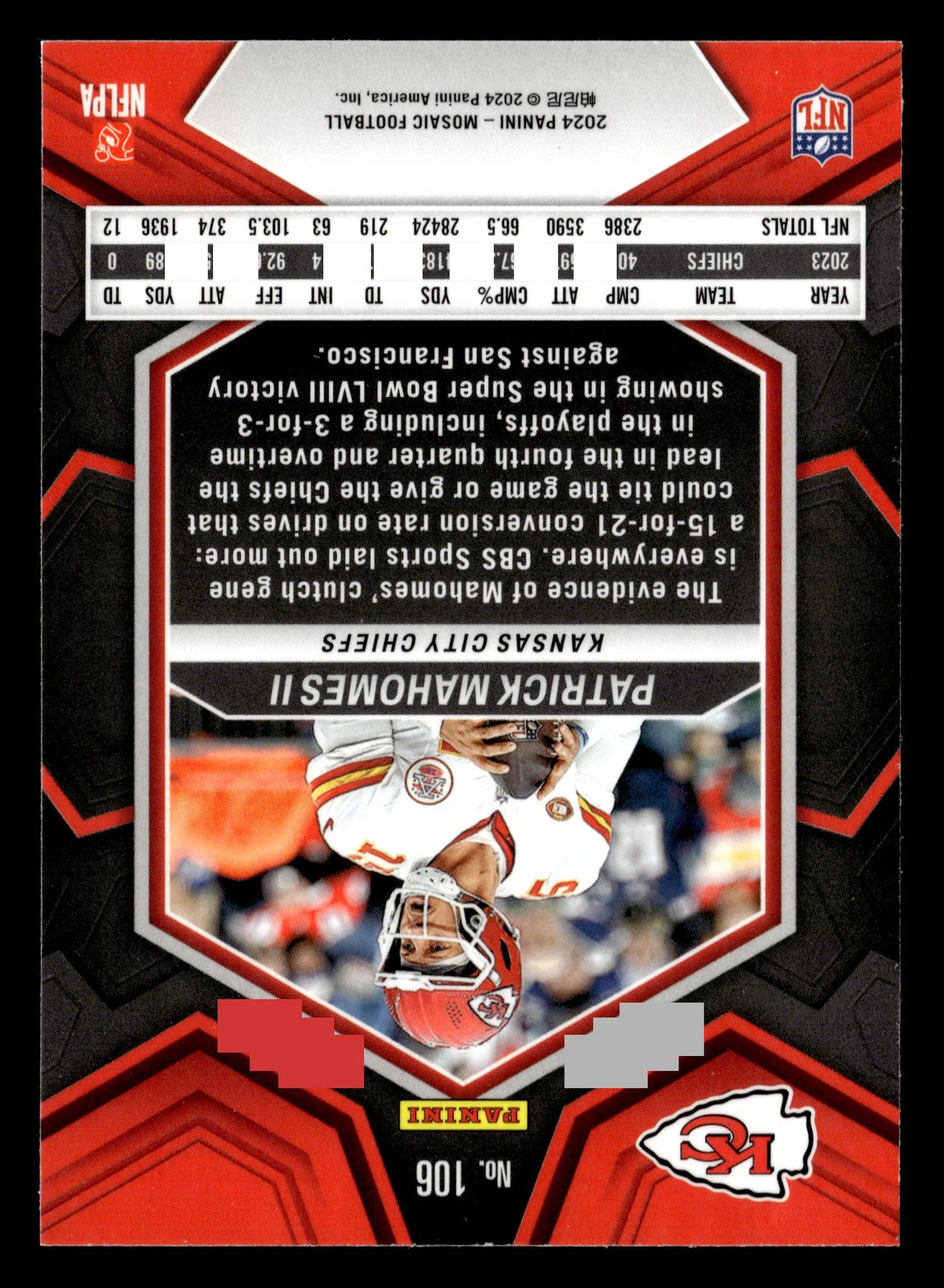 2024 Panini Mosaic #106 Patrick Mahomes II