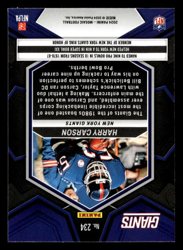 2024 Panini Mosaic #234 Harry Carson