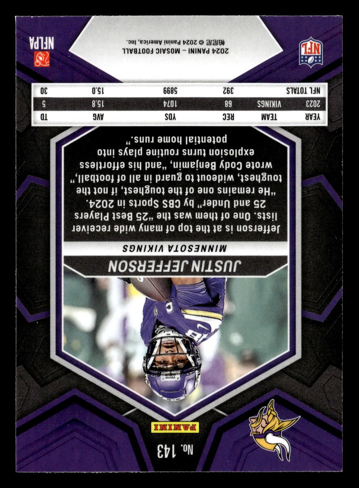 2024 Panini Mosaic #143 Justin Jefferson