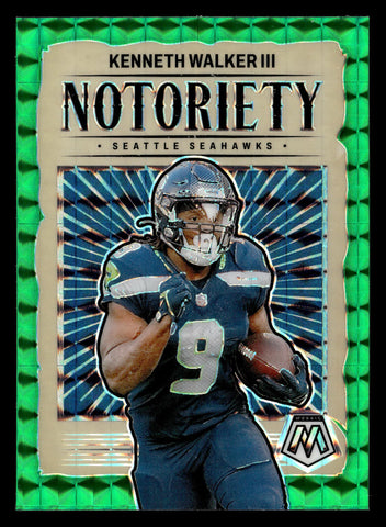 2024 Panini Mosaic #8 Kenneth Walker III Notoriety Mosaic Green