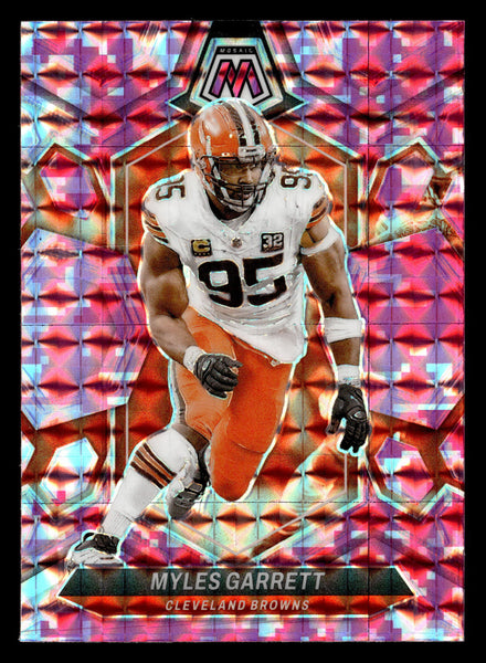 2024 Panini Mosaic #55 Myles Garrett Mosaic Camo Pink