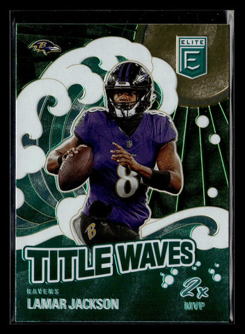 2024 Donruss Elite #1 Lamar Jackson Title Waves Green