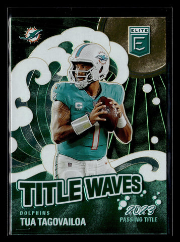 2024 Donruss Elite #8 Tua Tagovailoa Title Waves Green