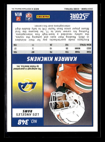 
2024 Score #348 Kamren Kinchens Signatures