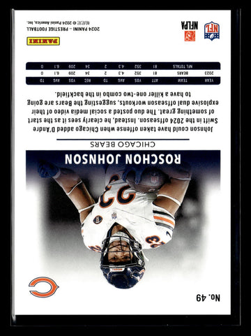 
2024 Panini Prestige #49 Roschon Johnson Purple Xtra Points #/150