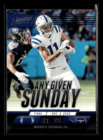 
2024 Panini Prestige #AGS-MPJ Michael Pittman Jr. Any Given Sunday