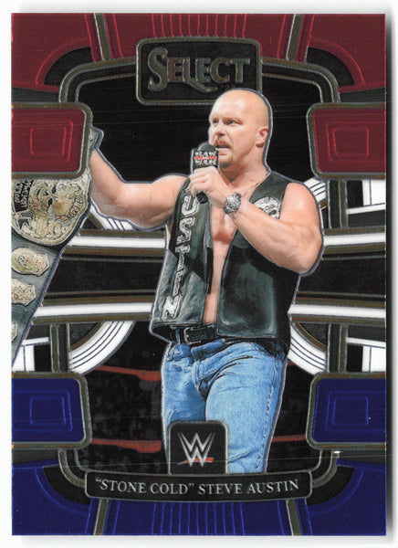 2024 Panini Select WWE #45 "Stone Cold" Steve Austin Red and Blue