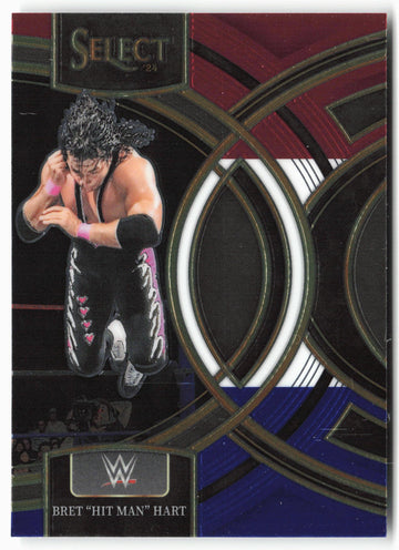 
2024 Panini Select WWE #163 Bret "Hit Man" Hart Red and Blue Prizms