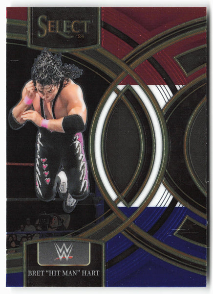 2024 Panini Select WWE #163 Bret "Hit Man" Hart Red and Blue