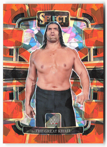 2024 Panini Select WWE #51 The Great Khali Orange Ice Prizms