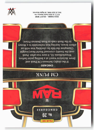 
2024 Panini Select WWE #20 CM Punk Red and Blue