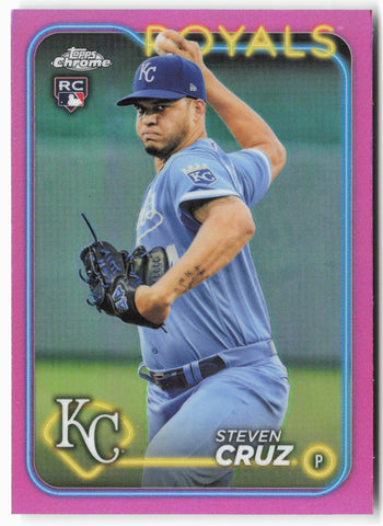 2024 Topps Chrome #187 Steven Cruz Pink Refractors