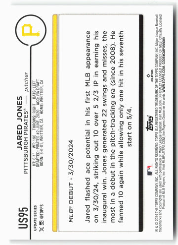 
2024 Topps Update #US95 Jared Jones
