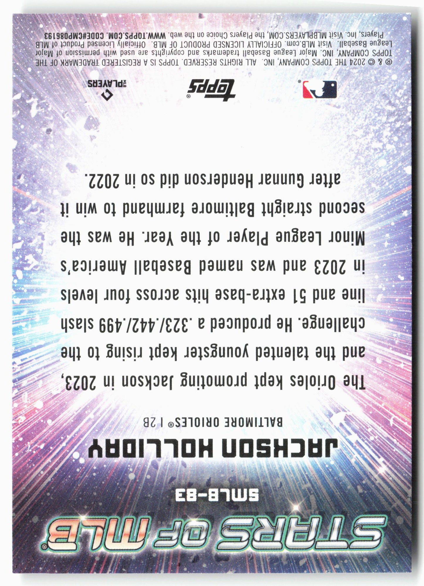 2024 Topps Update #SMLB-83 Jackson Holliday Stars of MLB