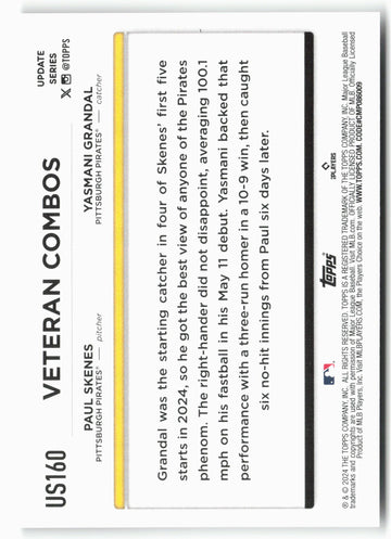 2024 Topps Update #US160 Duo An Immediate Hit: Skenes Gasses Up Grandal CC