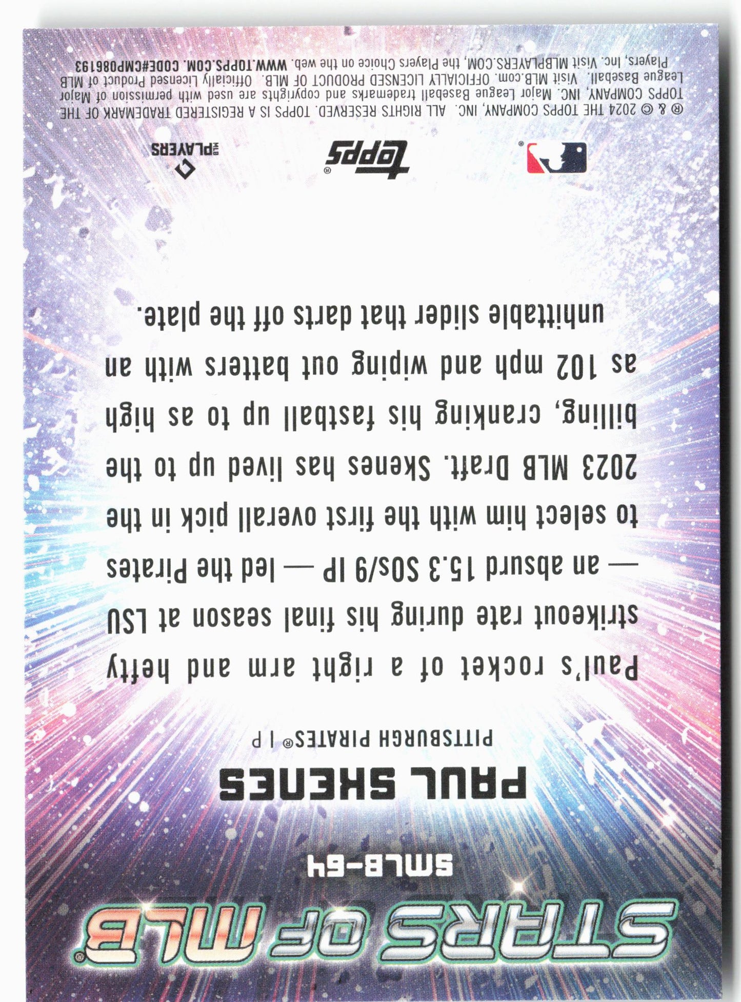 2024 Topps Update #SMLB-64 Paul Skenes Stars of MLB