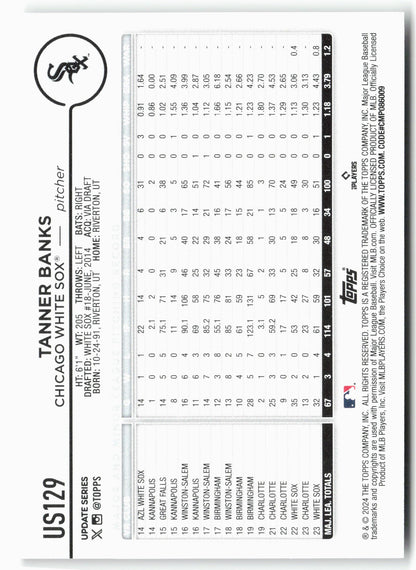 2024 Topps Update #US129 Tanner Banks