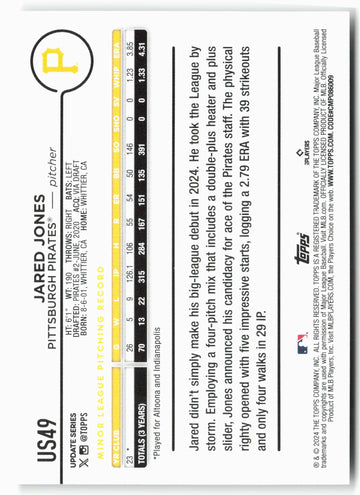 
2024 Topps Update #US49 Jared Jones