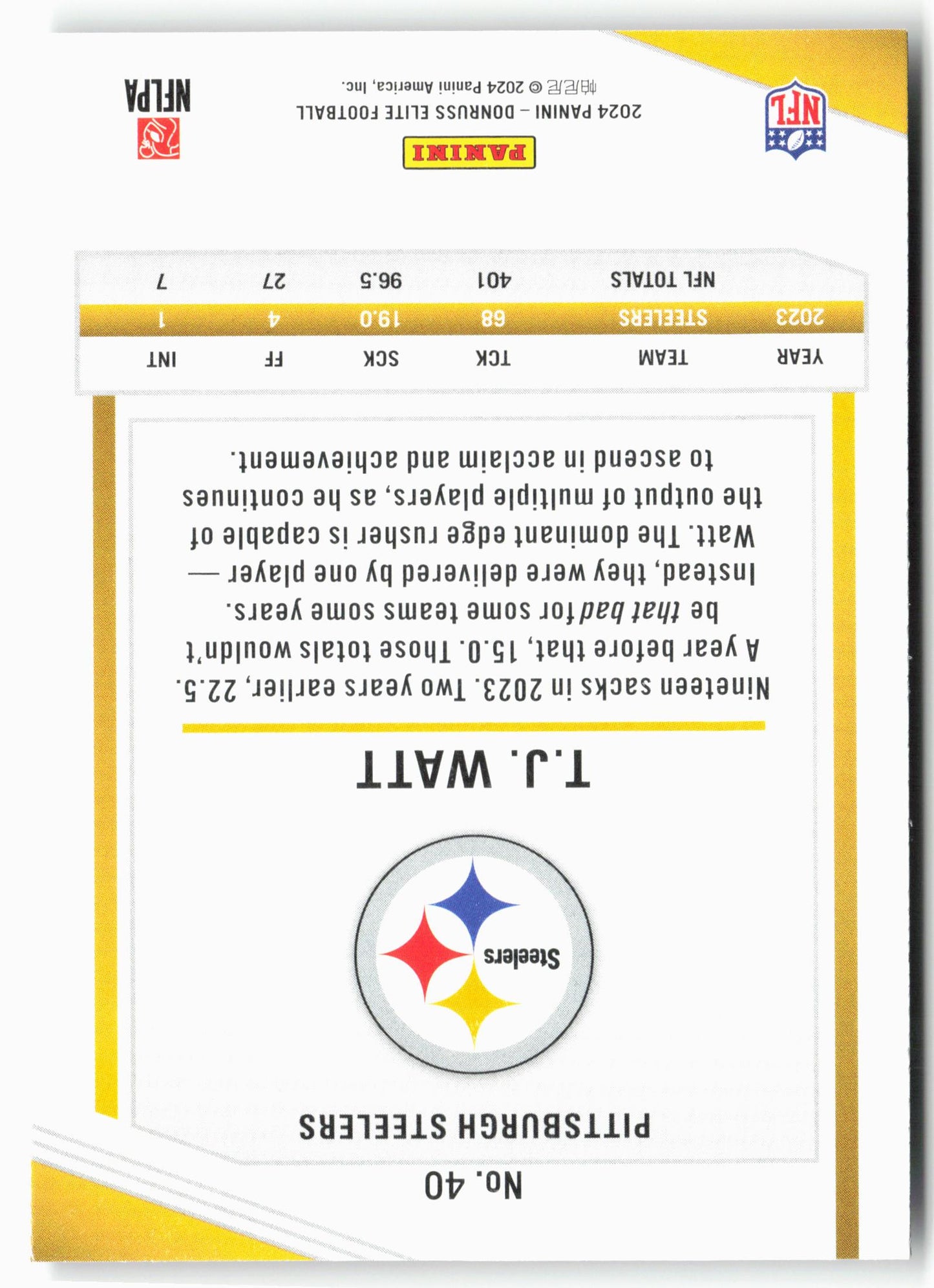 2024 Donruss Elite #40 T.J. Watt