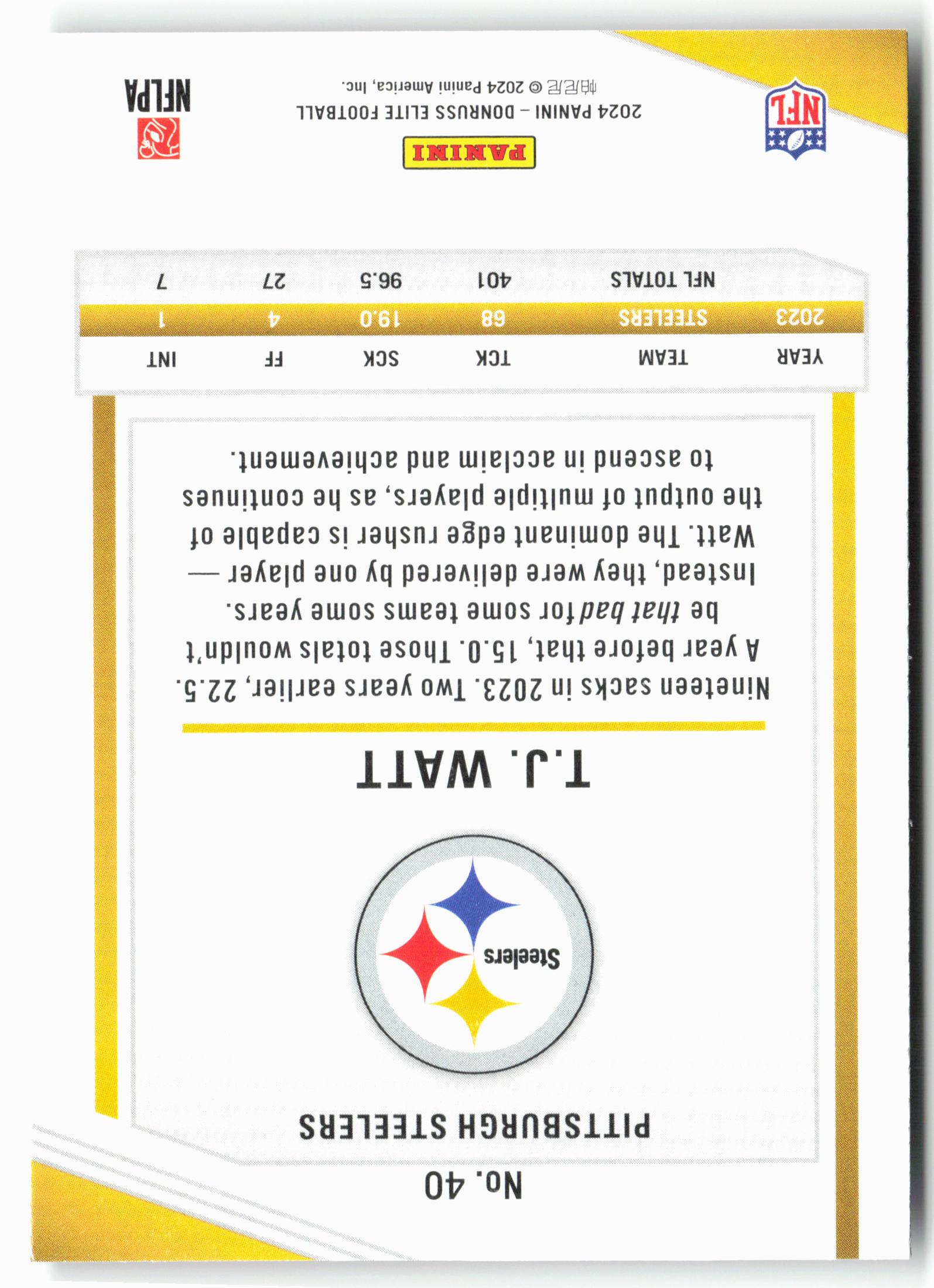 2024 Donruss Elite #40 T.J. Watt