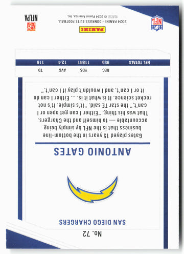 2024 Donruss Elite #72 Antonio Gates