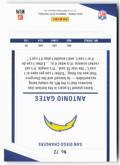 2024 Donruss Elite #72 Antonio Gates