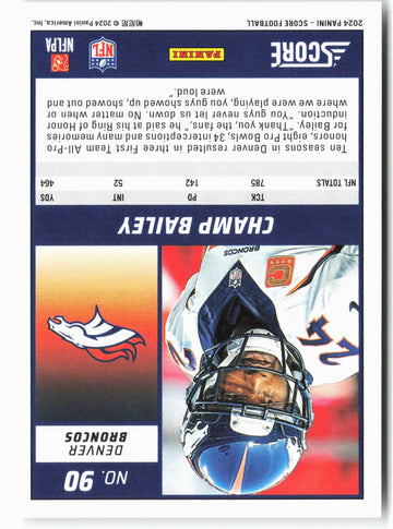 
2024 Score #90 Champ Bailey