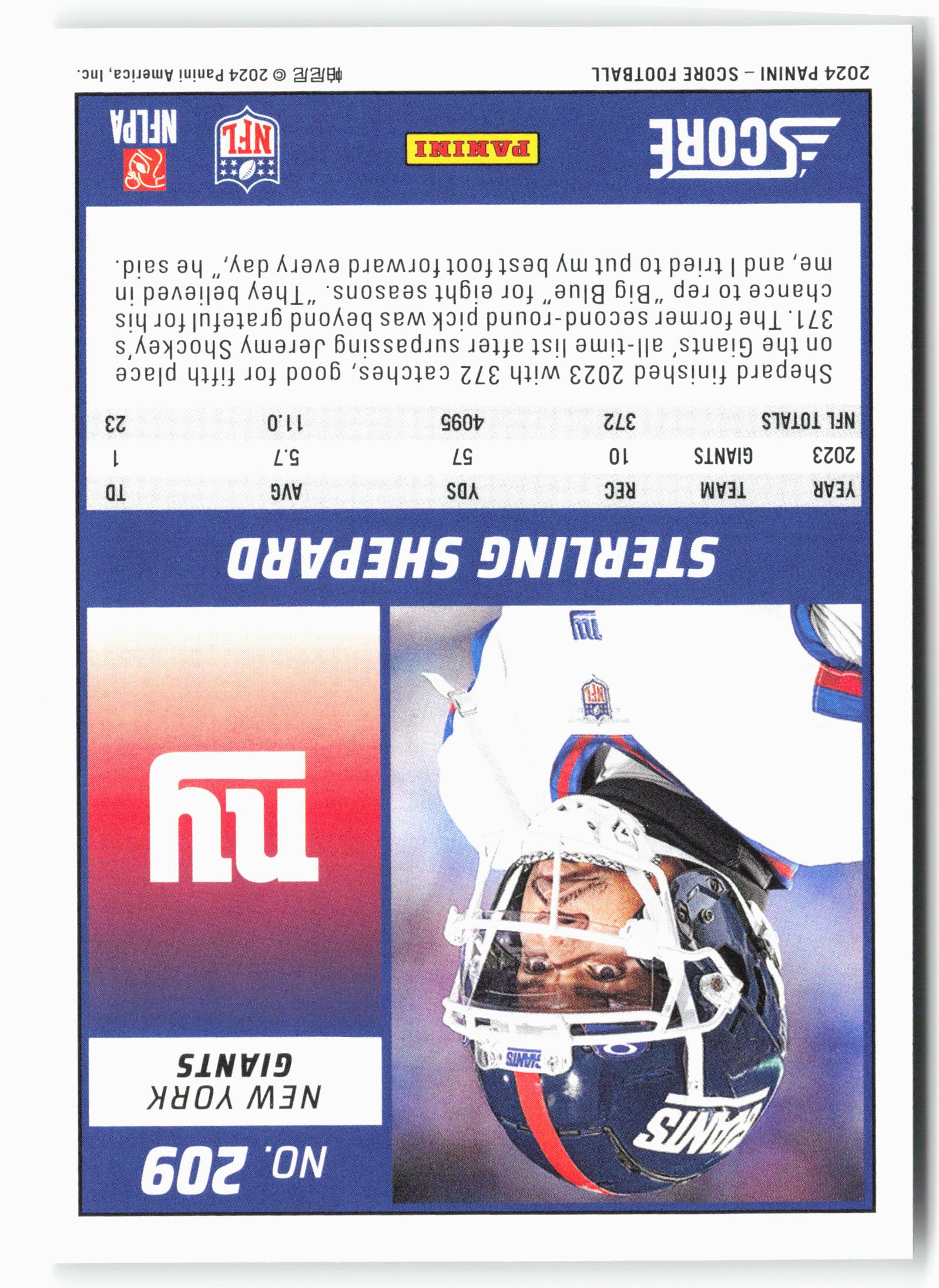 2024 Score #209 Sterling Shepard