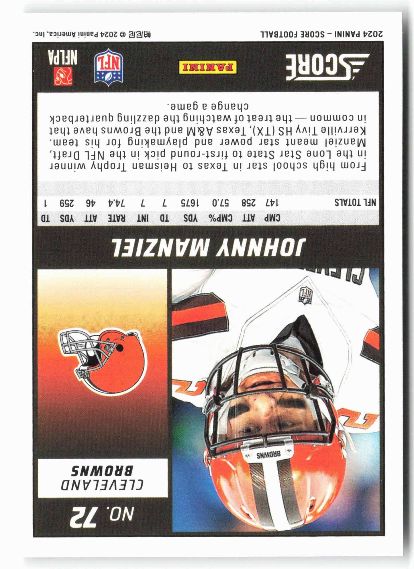 2024 Score #72 Johnny Manziel Green