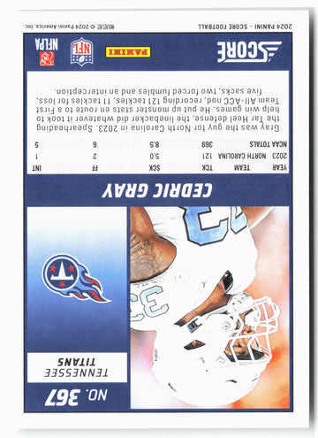 
2024 Score #367 Cedric Gray