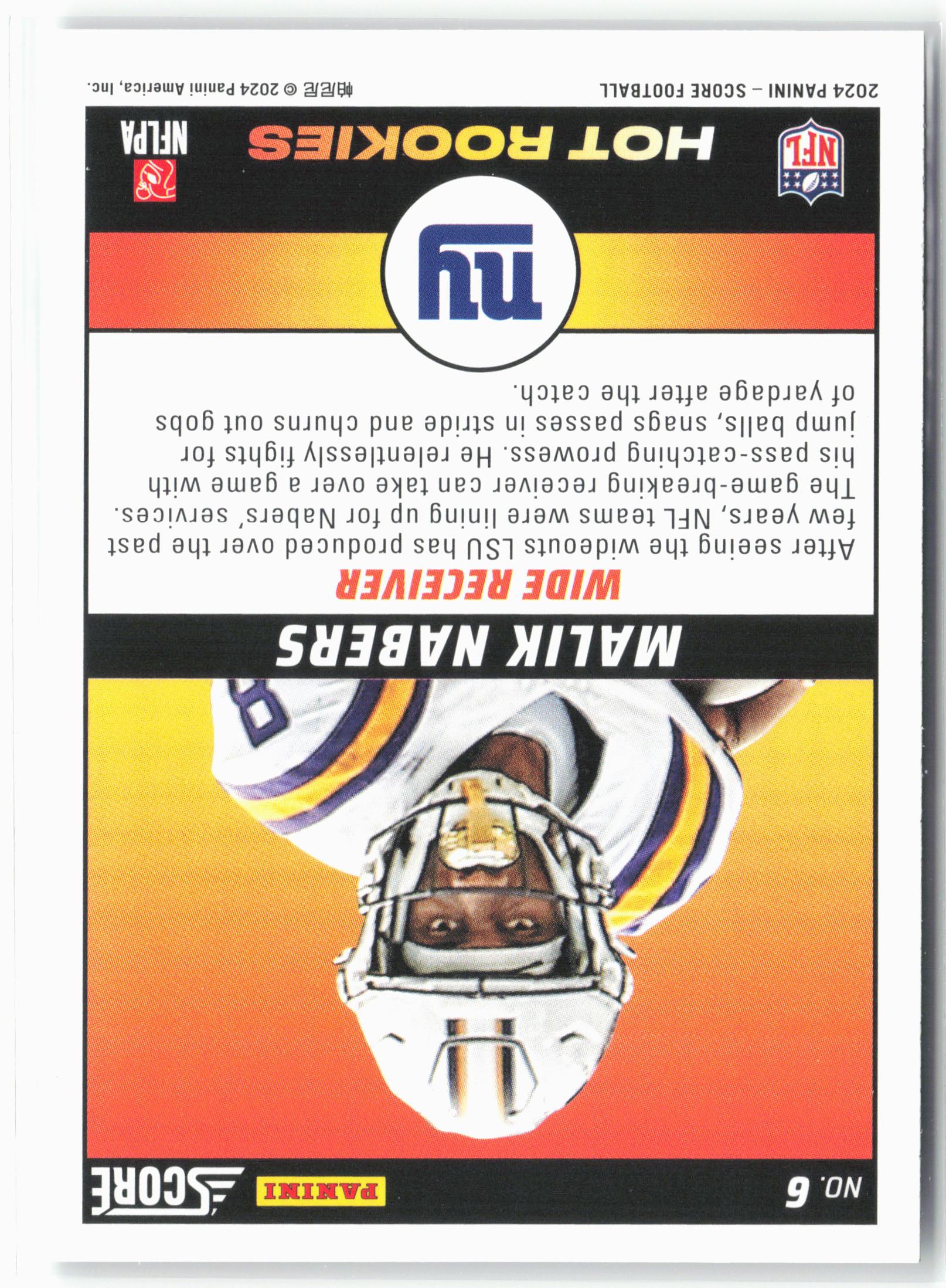 2024 Score #6 Malik Nabers Hot Rookies