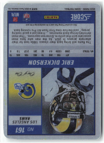 
#161 2024 Score Eric Dickerson Printer Plate 1 of 1