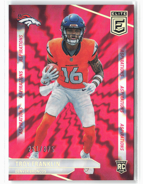 2024 Donruss Elite #116 Troy Franklin Aspirations Shimmer #/875