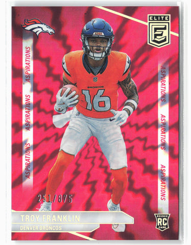 2024 Donruss Elite #116 Troy Franklin Aspirations Shimmer #/875