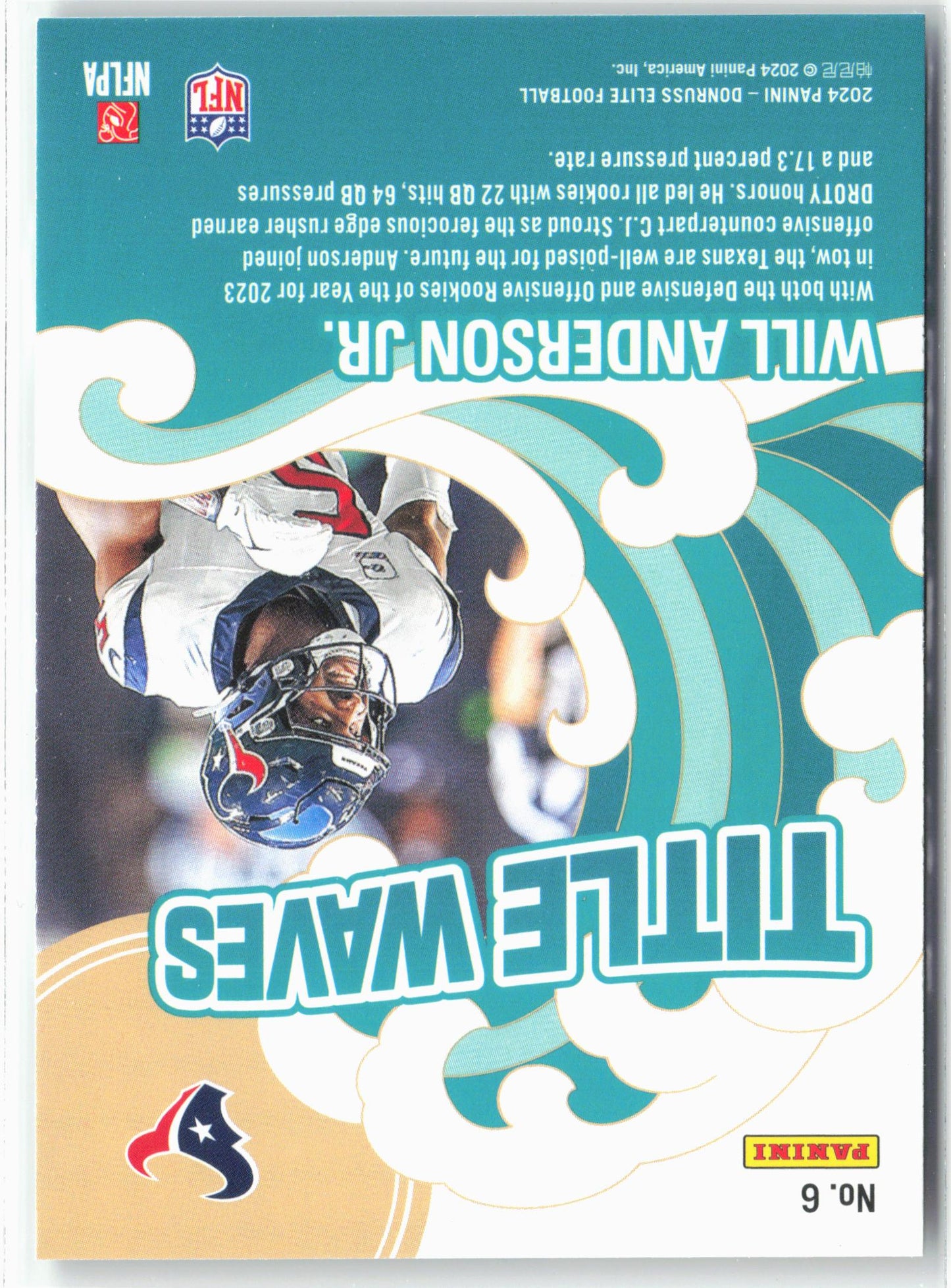 2024 Donruss Elite #6 Will Anderson Jr. Title Waves Green