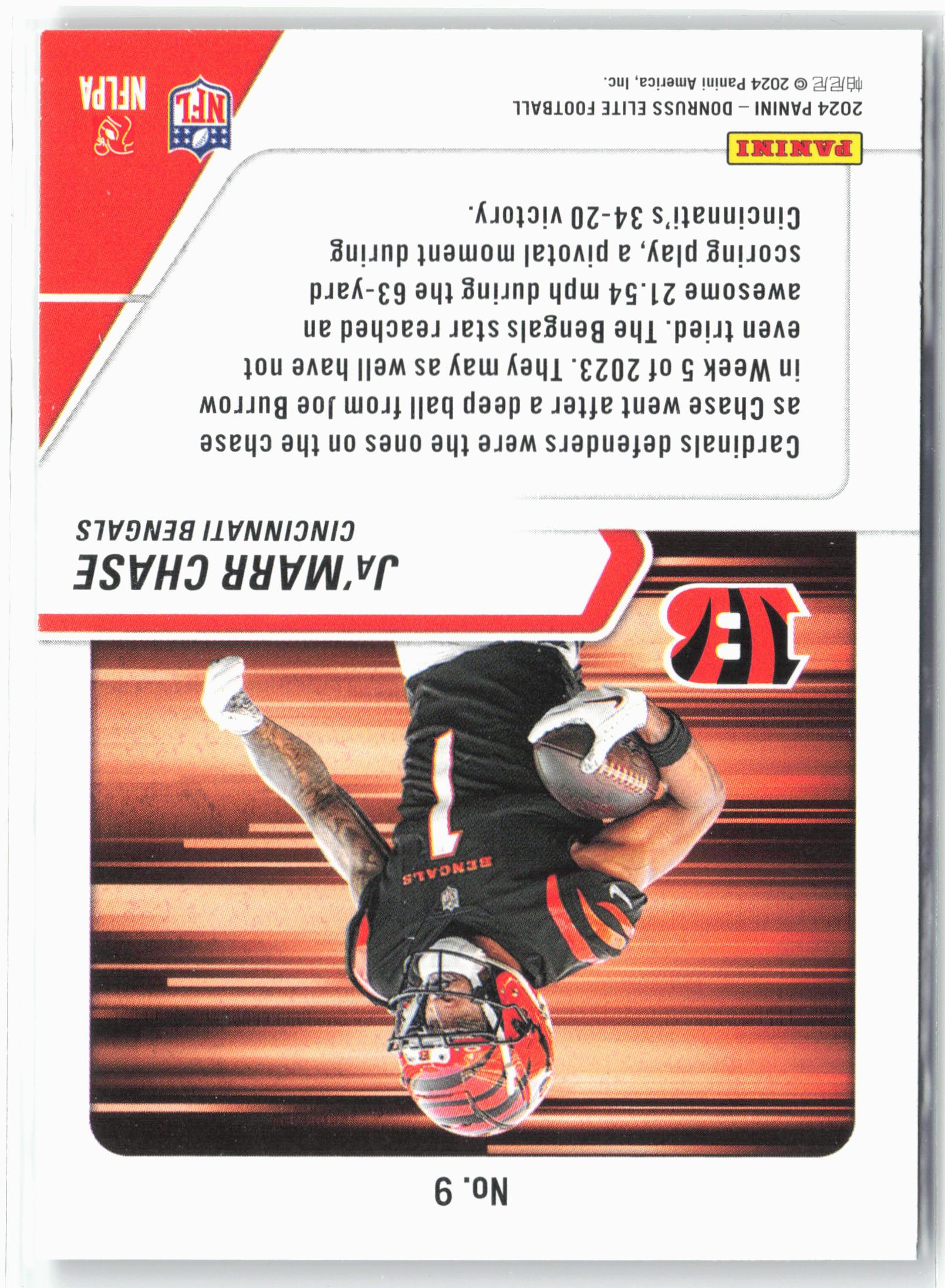 2024 Donruss Elite #9 Ja'Marr Chase Full Throttle Green