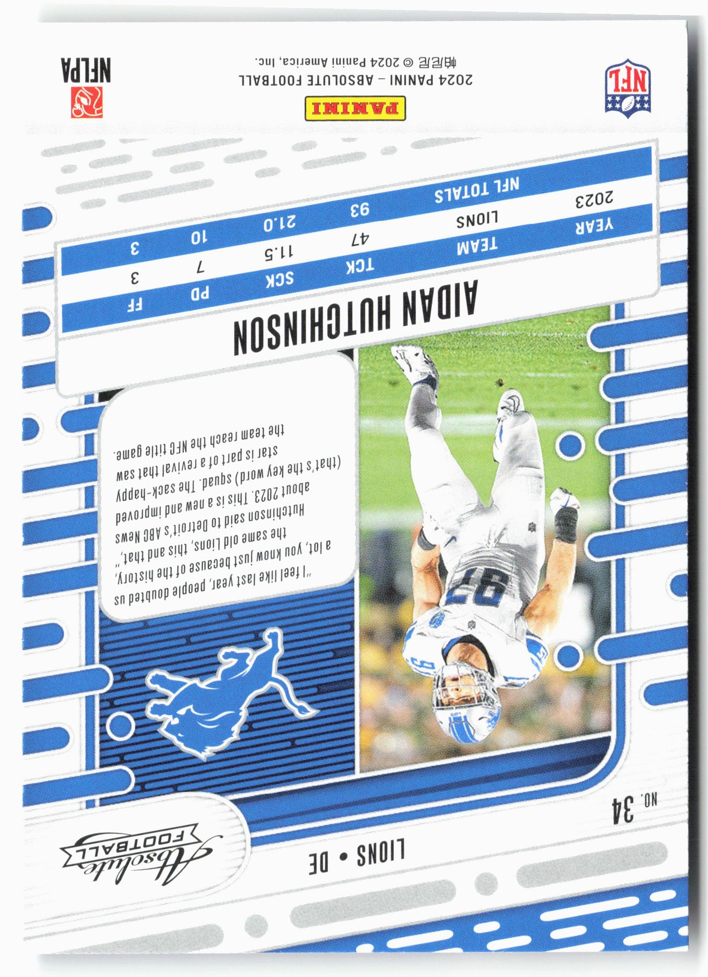 2024 Panini Absolute #34 Aidan Hutchinson Retail