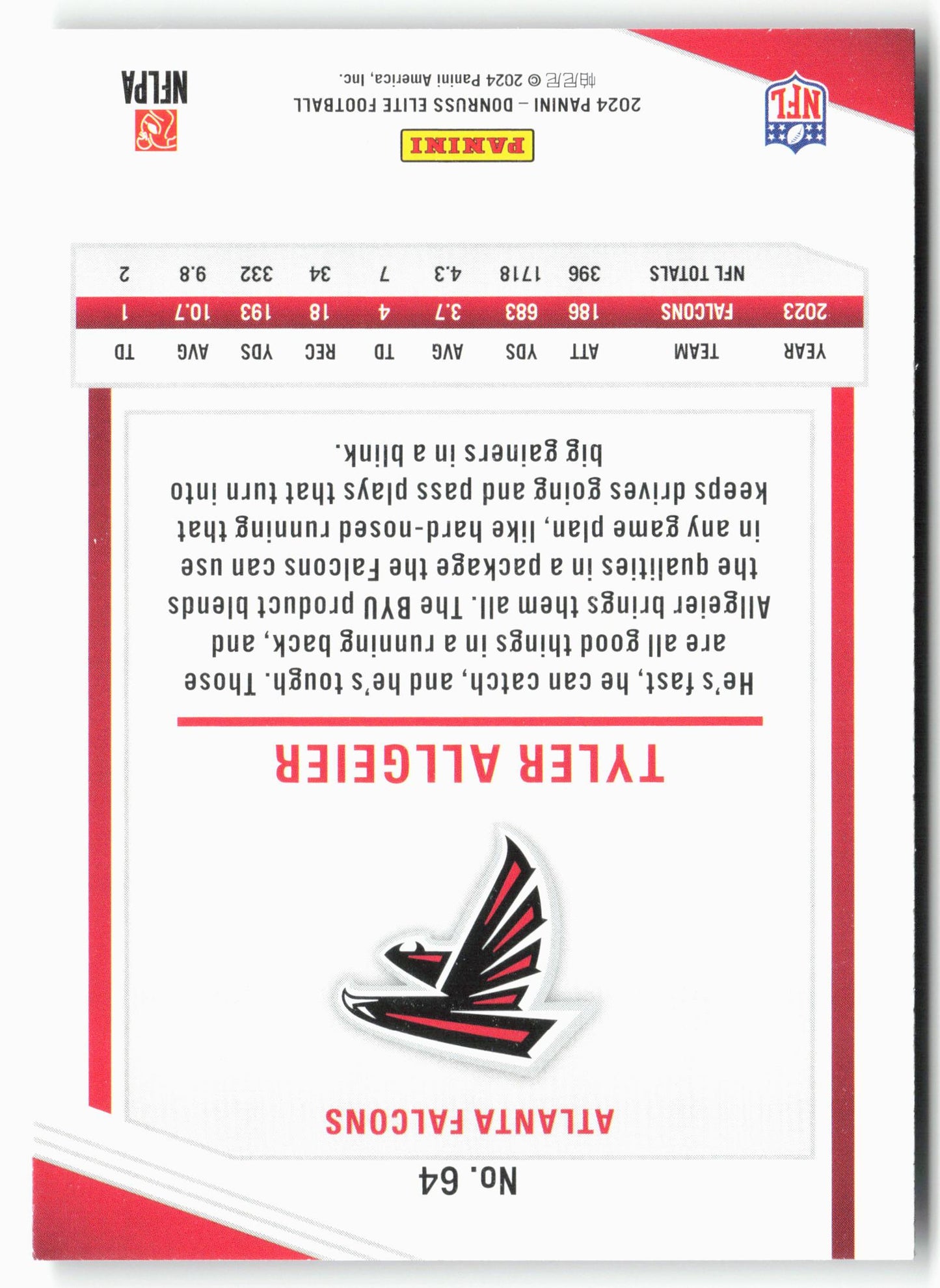 2024 Donruss Elite #64 Tyler Allgeier