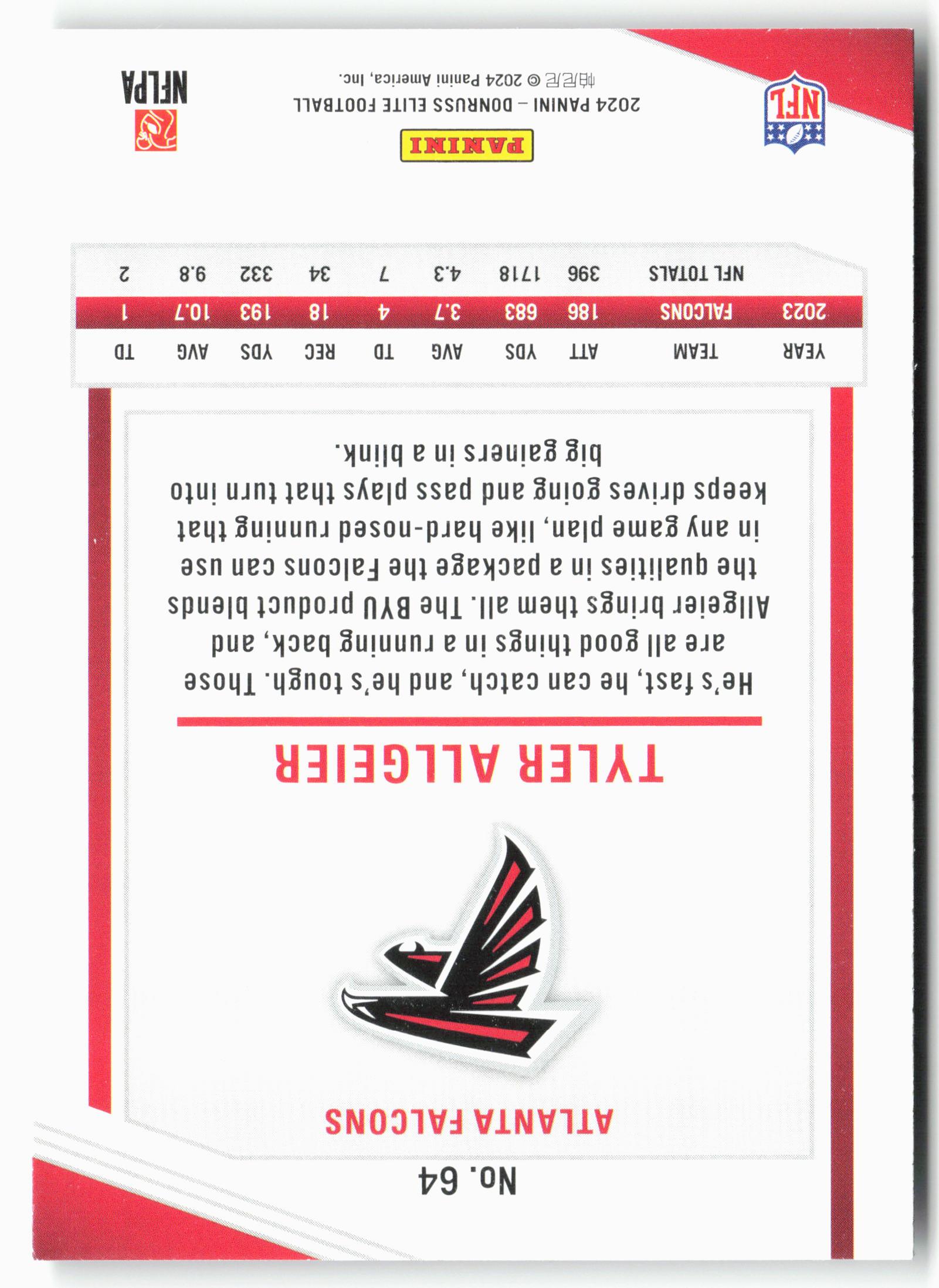 2024 Donruss Elite #64 Tyler Allgeier