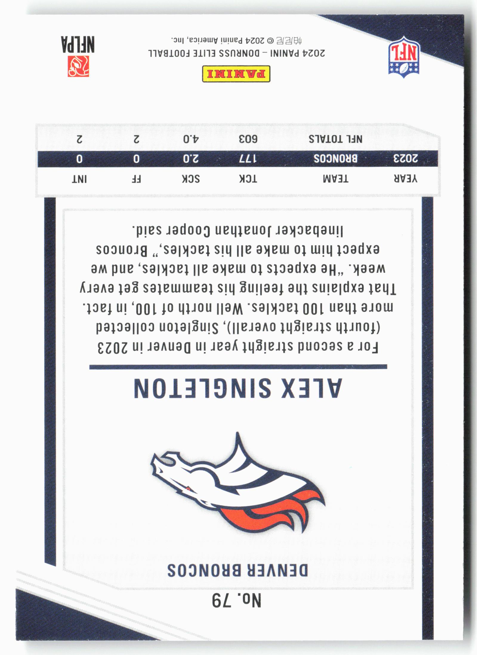 2024 Donruss Elite #79 Alex Singleton