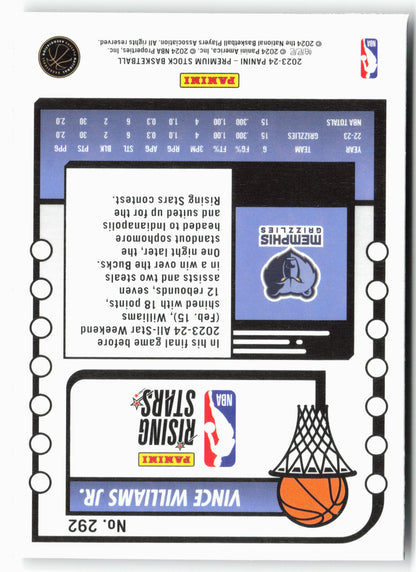 2023-24 Panini Premium Stock #292 Vince Williams Jr.