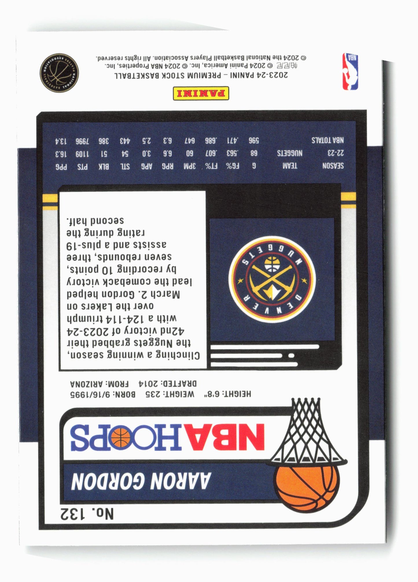 2023-24 Panini Premium Stock #132 Aaron Gordon