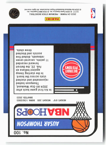 
2023-24 Panini Premium Stock #100 Ausar Thompson
