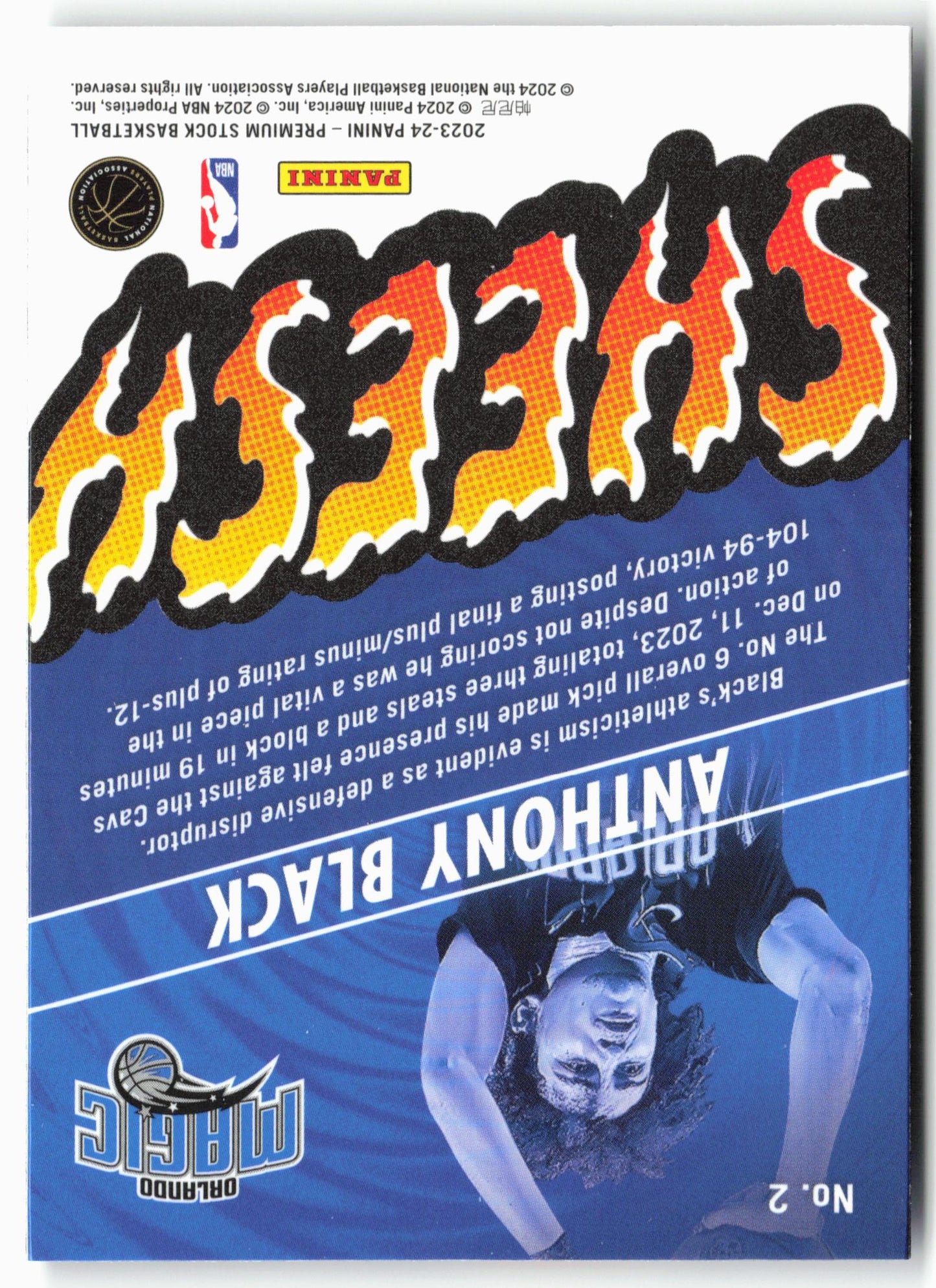 2023-24 Panini Premium Stock #2 Anthony Black Sheesh