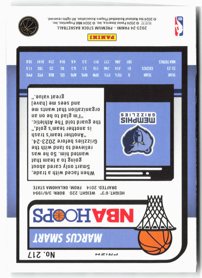 2023-24 Panini Premium Stock #217 Marcus Smart Seismic Prizm