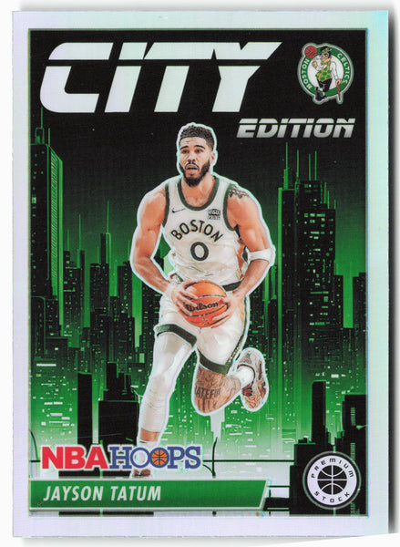 2023-24 Panini Premium Stock #3 Jayson Tatum City Edition Silver Prizm