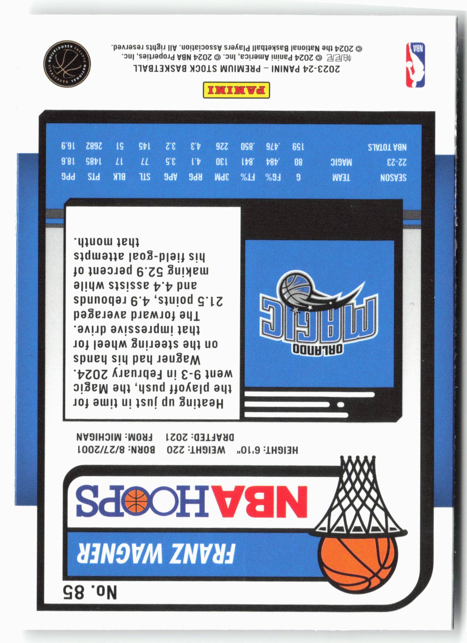 2023-24 Panini Premium Stock #85 Franz Wagner