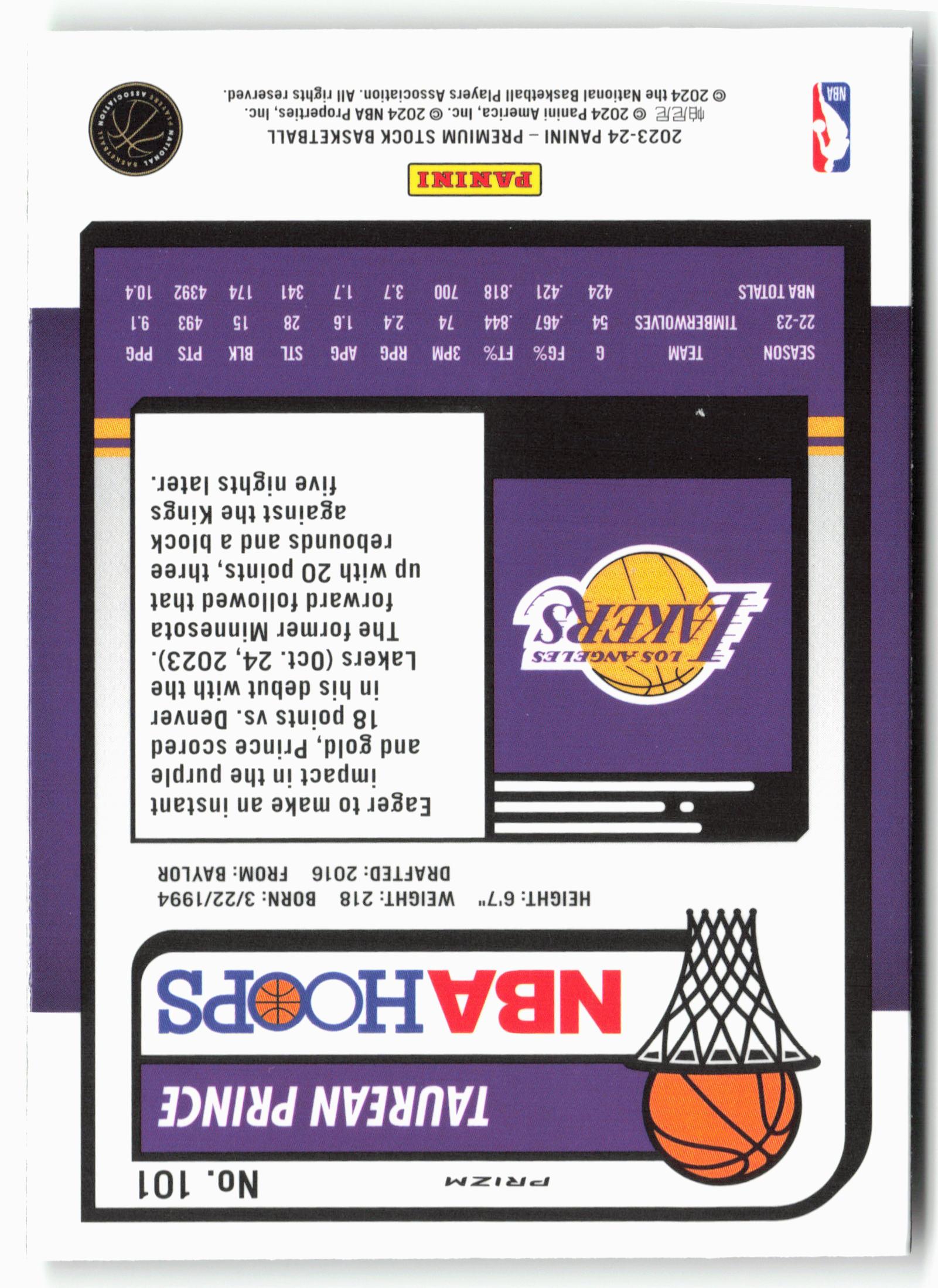 2023-24 Panini Premium Stock #101 Taurean Prince Multi Wave Prizm