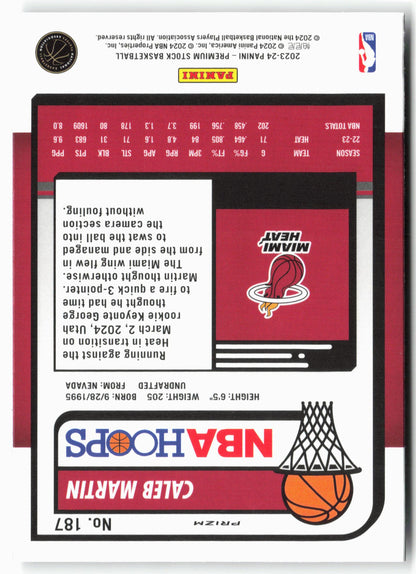 2023-24 Panini Premium Stock #187 Caleb Martin Ice Prizm