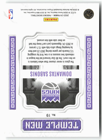 2023-24 Panini Phoenix #19 Domantas Sabonis Temple Men